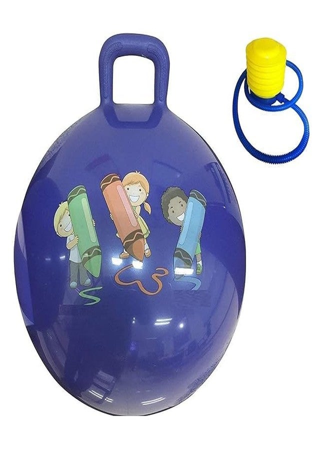 PAVITYAKSH HOP Ball Inflatable Jumping Hopping Hopper Hop Bouncy Jumping Ball with Grip Handle for Kids(45CM) (Blue) - Image 1